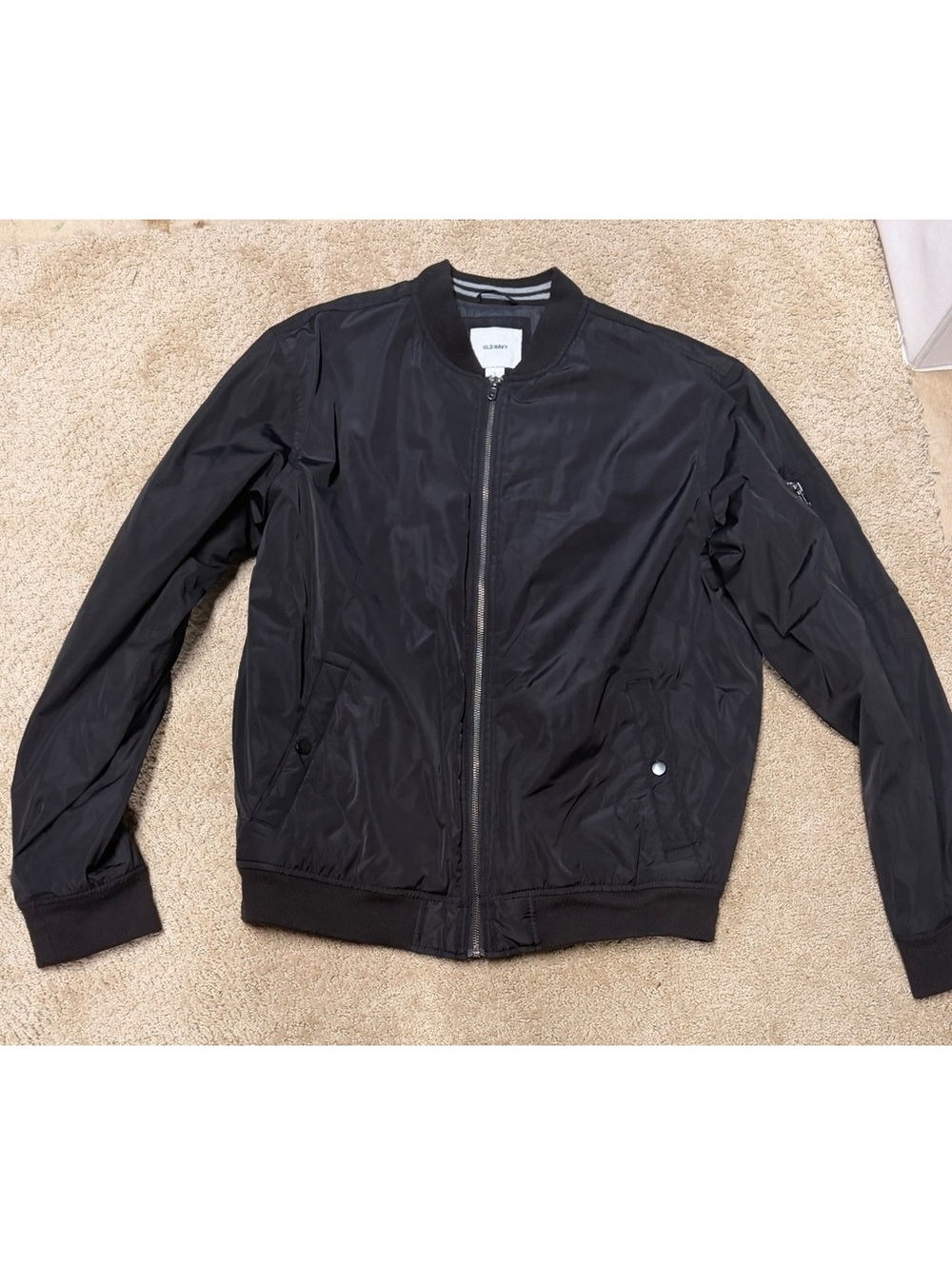 Old Navy Men’s Black Lightweight Bomber Jacket Size Large